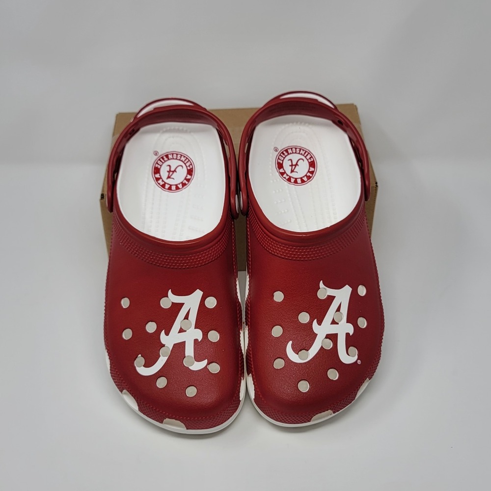 Crocs Classic Clogs University of Alabama Crimson Tide Men's 10 Women's 12‎ Red